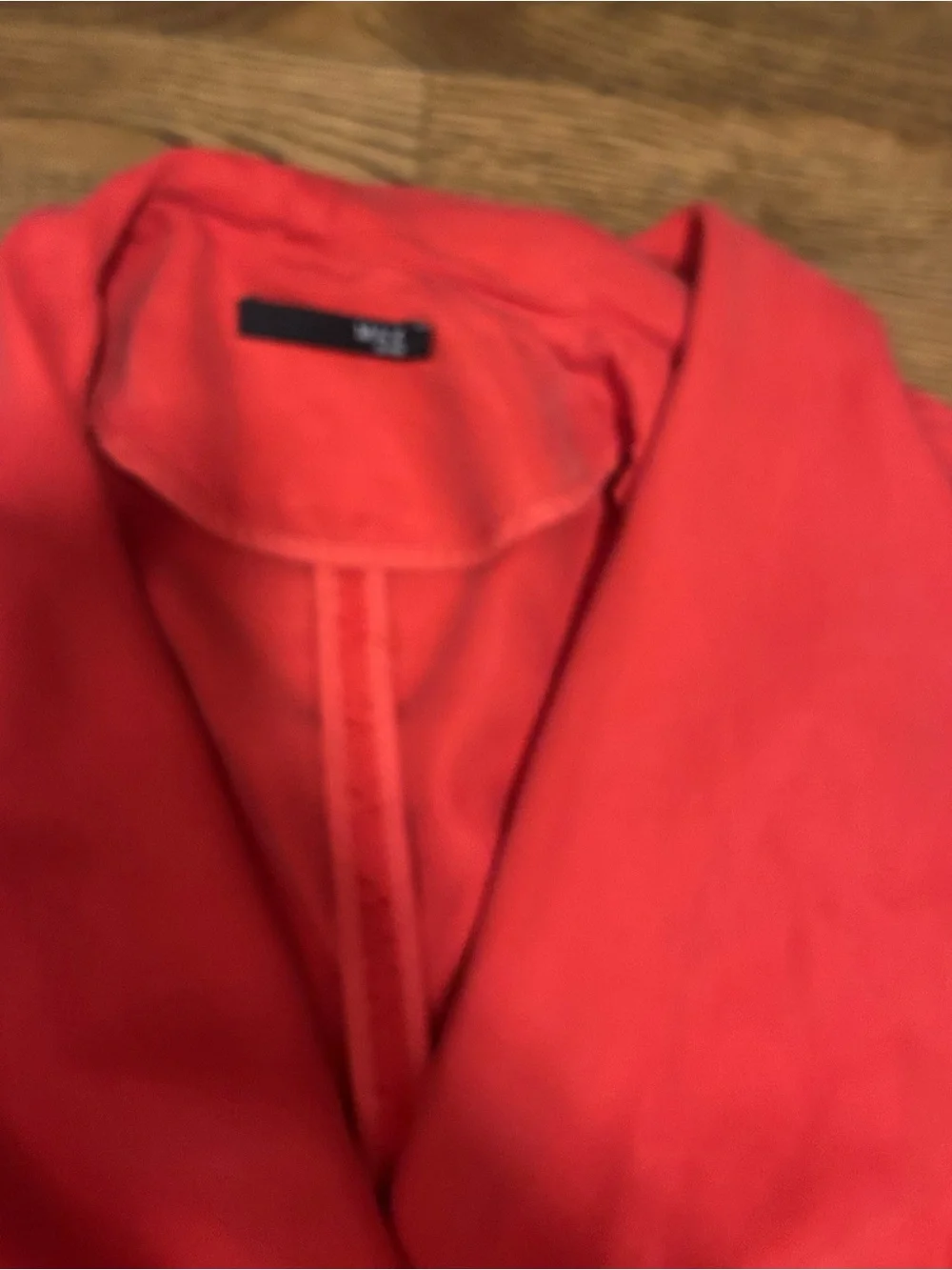Max Jeans Coral-Red Draped Open Front Blazer 0161